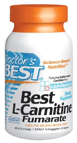 Doctor's Best Best L-Carnitine Fumarate Featuring Sigma Tau Carnitine (855 Mg) Vegetable Capsules, 180-Count