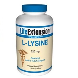 Life Extension L-lysine 620mg Capsule, 100-Count