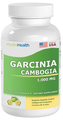 Garcinia cambogia, 1000 MG (60% HCA 600mg Acide hydroxycitrique), Tout Natural Weight Loss et contrôle de l'appétit, Charges Zéro ou ingrédients artificiels, 120 Vegetable Capsules
