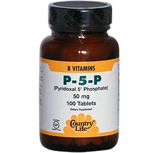 Country Life P-5-P (phosphate de pyridoxal) 50 mg, 100 caps