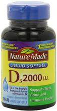 Nature Made, vitamine D3 2000 IU