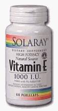 Solaray - Vitamine E, 1000 UI, 60