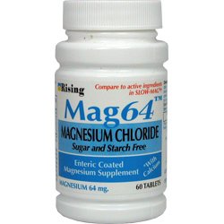 CHLORURE MAGNESIUM MAG 64 comparer à SLOW-MAG 64 ® à libération retardée entérique Supplément de magnésium enduit avec du calcium - 60 comprimés # 575