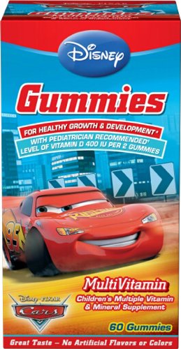 Disney Gummies multivitamines, Pixar Cars, 60 Gummies (Pack de 3)
