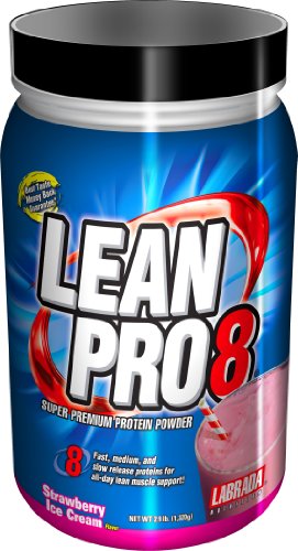 Labrada Nutrition Lean Pro8, glace à la fraise, de 2,9 Pound Tub