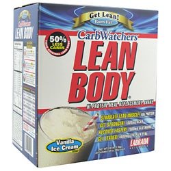 Labrada Nutrition Watchers Carb Lean Body Salut-Protein Shake substitut de repas, crème glacée à la vanille, 2,29 onces paquets (paquet de 20)