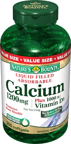 Nature Bounty calcium 1200 mg. Plus Vitamine D3, 200-Comte