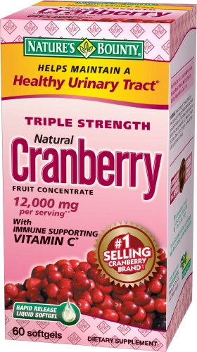 Nature Bounty Cranberry Triple Strength avec de la vitamine C, 60 Capsules (pack de 2)