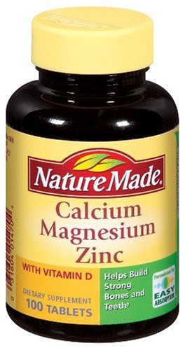 Nature Made Calcium, Magnésium, Zinc et de vitamine D, avec D-3 100 Comprimés (pack de 3)