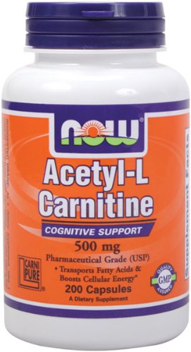 NOW Foods Acetyl L-Carnitine 500mg, 200 Vcaps
