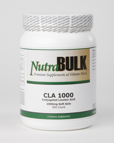 NutraBulk CLA (acide linoléique conjugué) 1000mg Gels mous 500 Compte