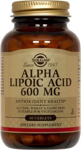 Solgar, acide alpha-lipoïque, 600 mg, 50 comprimés