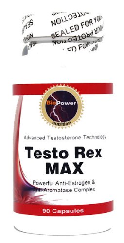 Testo Rex-MAX # BioPower Nutrition 90 Capsules Anti-Estrogen & Anti-aromatase Complexe W / Tribulus Terrestris Chrysin Diindole méthane - Nutrition BioPower