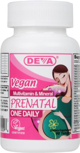 Vitamines Vegan Deva comprimés de multivitamines prénatales, 90 bouteilles comte