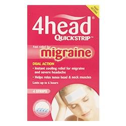 4HEAD QUICKSTRIP HEADACHE AND MIGRAINE RELIEF STRIPS - PACK OF 4 STRIPS