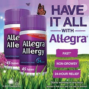 Allegra® 180mg 24 Hour Allergy Relief 2 Bottles, 45 Count Each