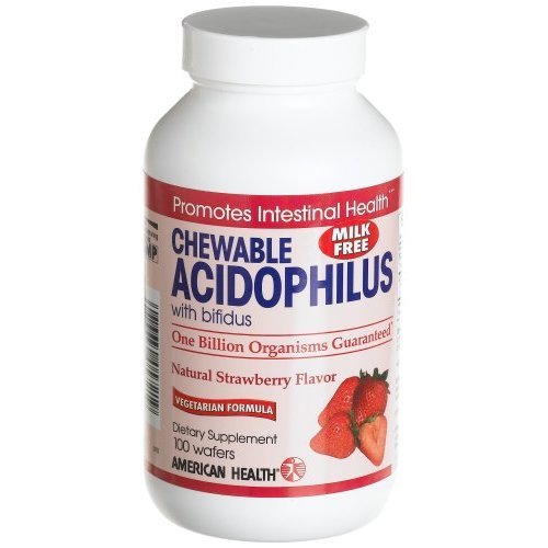 American Health Acidophilus and Bifidus Chewable Strawberry -- 100 Wafers