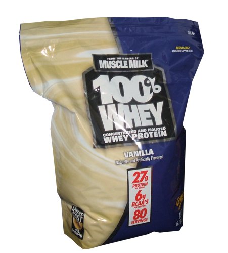 CytoSport makers of Muscle Milk 100% Whey Protein 27g 6lb Bag of Vanilla