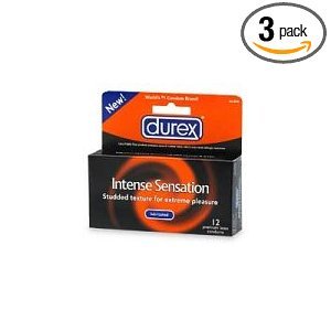 Durex Sensation Intense préservatifs lubrifiés, 12-Count Boîtes (Pack de 3)