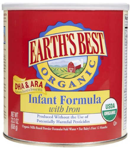 Earth's Best Organic Infant Formula with Iron, DHA & ARA,  23.2  Ounce Canister