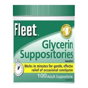 Fleet Glycerin Suppositories Laxative for Constipation, 100 Adult Suppositories