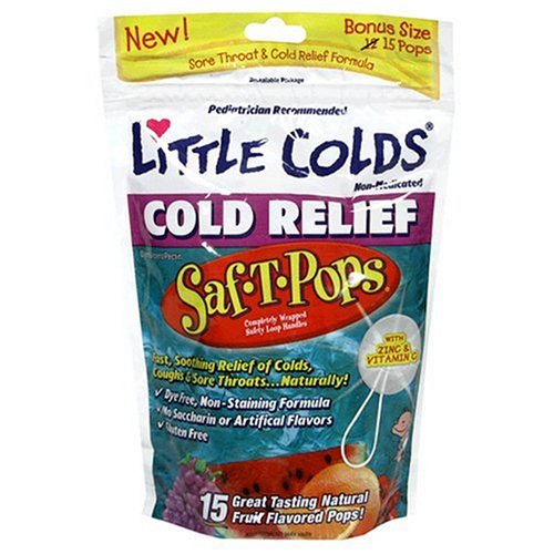 Little Remedies Soothing Throat Safe T Pops, With Vitamin C & Zinc, 15-Count Bags (Pack of 6)