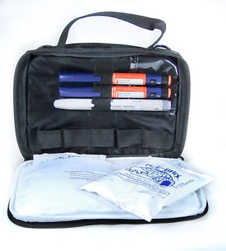 Medport Diabetes Travel Organizer From GMS Holds Two Weeks Supplies/ Will Hold Syringes,vials Pens Secure - Cold for 12 hours, Cools for up to 18 Hrs Comes with 2-6 Oz Cold-Gel Paks