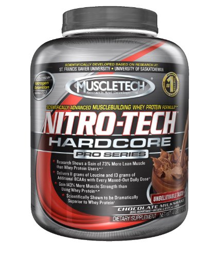 Muscletech Nitro Tech Hardcore Pro Series, Chocolate Milkshake, 4-Pound Container