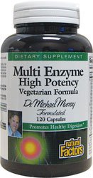 Natural Factors Dr. Murray Multi Enzyme Hihg Potency Vegetarian Formula, 120 Capsules