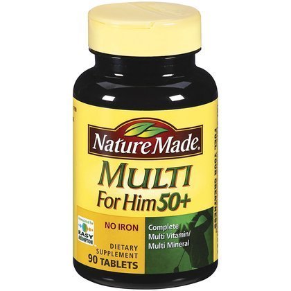 Nature Made Multi for Him 50+ Multiple Vitamin and Mineral Supplement Tablets, 90-Count
