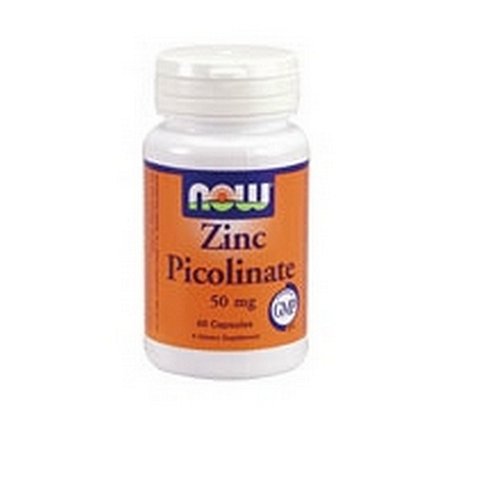 NOW Foods Zinc Picolinate, 50mg  60 Capsules, (Pack of 3)