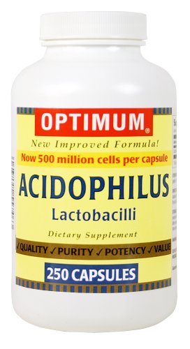 Optimum Acidophilus Lactobacilli Capsules, 250 Count