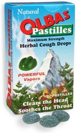 Pastilles Herbal Cough Drops - Clears The Head & Soothes The Throat, 27 Loz,(Olbas)