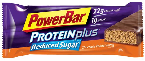 PowerBar Protein Plus, Reduced Sugar, Chocolate Peanut Butter, 2.46-Ounce Bars (Pack of 12)