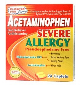 Preferred Plus Pharmacy Acetaminophen Severe Allergy Caplets - 24 Ea