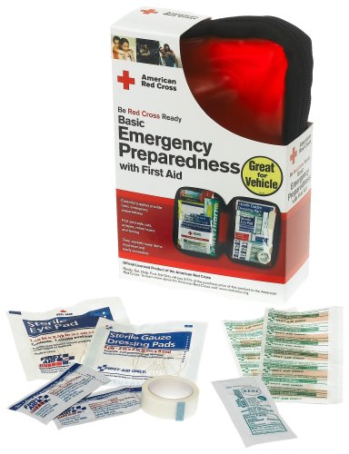 Premiers soins d'urgence seulement américaine Red Cross préparation Aid Kit W / prénom, étui souple (Pack de 2)