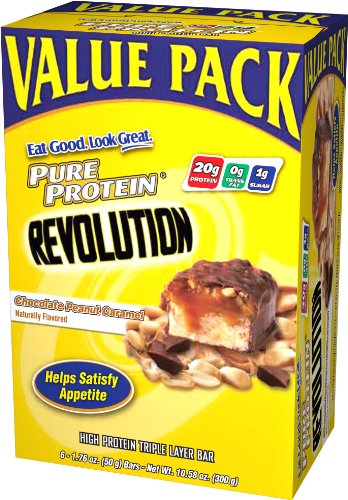 Pure Protein Revolution Value Pack, Chocolate Peanut Caramel, 6 - 1.76 oz Bars
