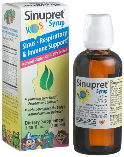Sinupret Kids Natural Sinus, Respiratory and Immune Support, 3.38-Ounce Bottle
