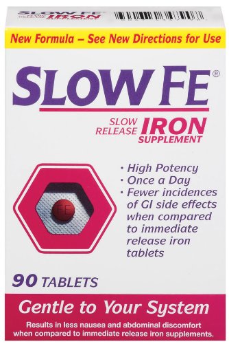 Slow Fe Slow Release Iron Tablets 90-Count Box