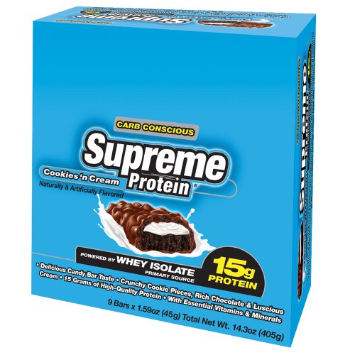 Supreme Protein, Cookies 'n Cream, 9 - 1.59 Oz Bars