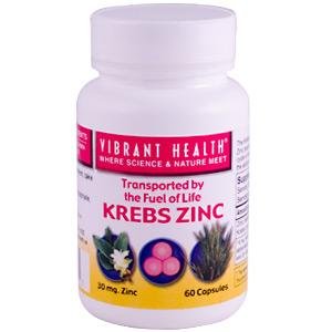Vibrant Health Krebs Cycle Zinc, 30 Mg, Capsules, 60-Count