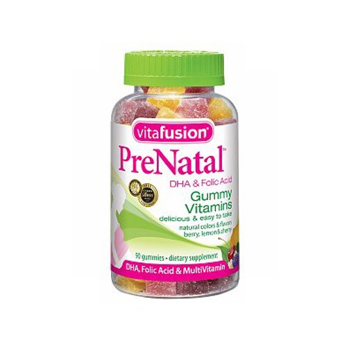 Vitafusion Prenatal DHA and Folic Acid Gummy Vitamins, Berry Leamon and Cherry - 90 Ea (Pack of 3)