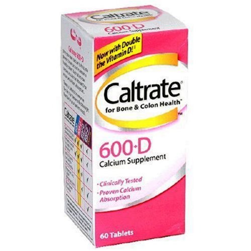 Caltrate 600 Plus Comprimés D supplément de calcium avec vitamine D, 60-Count Bouteilles (pack de 3)