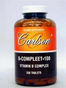 Carlson Labs vitamine B-1, 100 mg, 250 comprimés