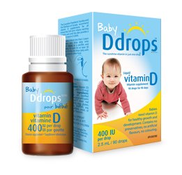 Ddrops pour bébé Ddrops 400 UI (2,5 ml), 90-gouttes Box
