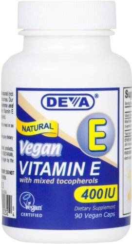 Deva Vegan vitamines naturelles de vitamine E 400 UI avec tocophérols mélangés, 90-Count