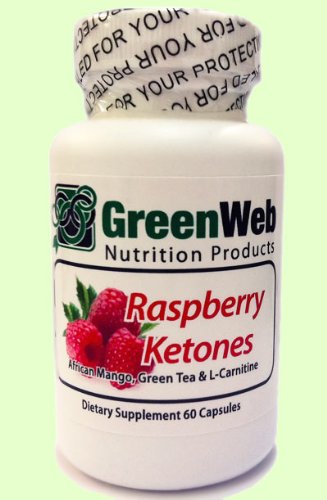 Green Web Raspberry Ketones 500 mg, Ultra Weight Loss Supplement, with African Mango, Green Tea, and L-Carnitine, 60 capsules