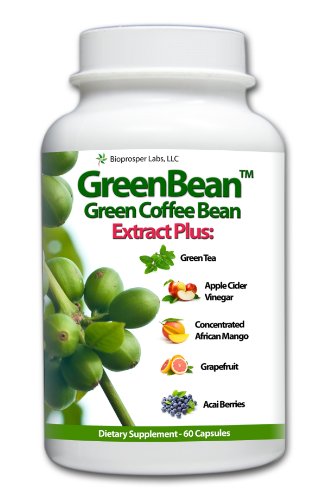 Greenbean Pure Green Coffee Bean Extract 700mg à la mangue africaine, le thé vert, de cidre de pomme, de pamplemousse, de varech, et Acai