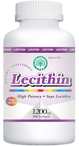 Lécithine, 1200mg, 300 gélules, Haute Puissance, lécithine de soja à partir de tous les produits pharmaceutiques naturels, Inc