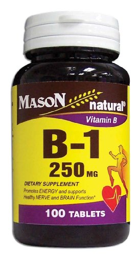 Mason vitamines B-1 comprimés de 250 mg de thiamine, 100-Count Bottle